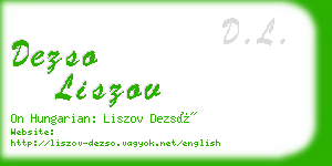 dezso liszov business card
